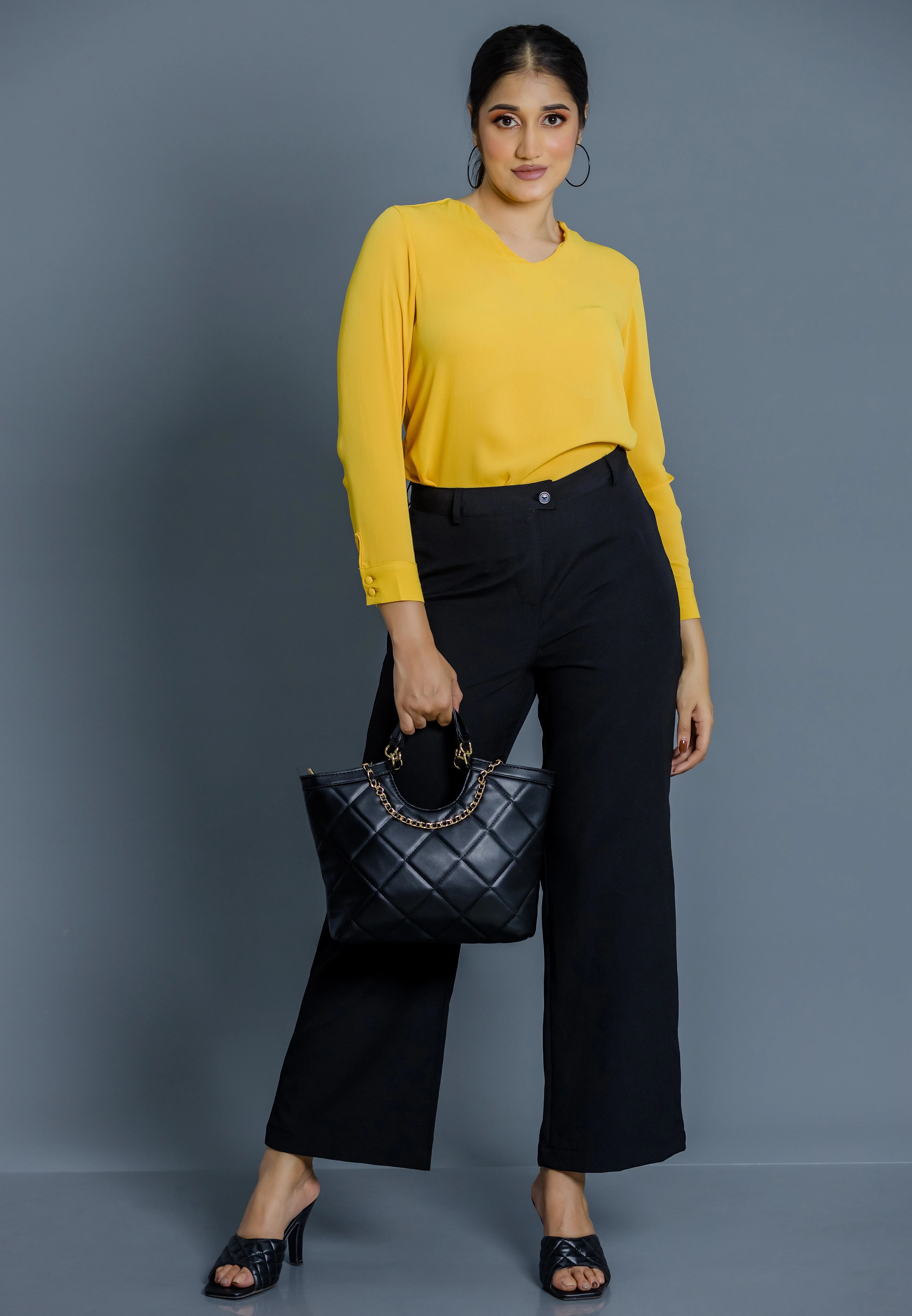 Women's Formal Blouse with Button Placket | Long Sleeve